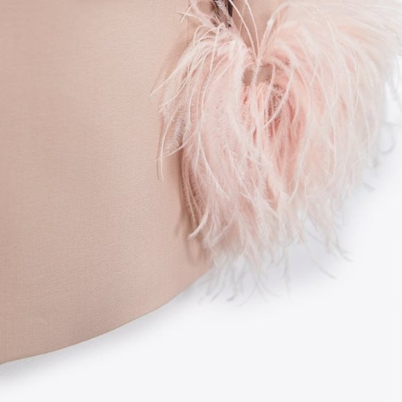 ZARA PINK FEATHER BLAZER - Picture 4 of 8